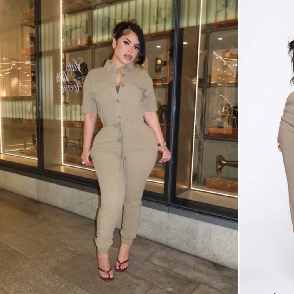 Fashion Nova Surviving Summer Jumpsuit - Olive - Picture 3 of 3